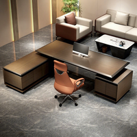 Bureau en bois patron Table haut de gamme président lumière luxe moderne chaise de bureau modulaire combinaison 2 tiroirs nouveau chinois