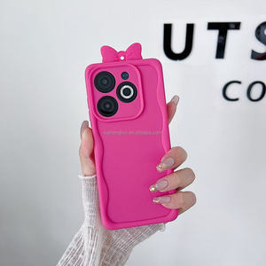 Custodia per telefono alla moda a tinta unita con fiocco, in silicone a bordo curvo per <span class=keywords><strong>Samsung</strong></span> A32 <span class=keywords><strong>M12</strong></span> F12 A52 A53 S9 S9+ S10 S10+ MO6 - Product Image 5