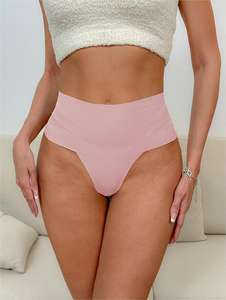 Sous-vêtements féminins sexy taille haute romantiques, vente en gros, nouveau logo personnalisé, string simple et tendance pour femme, string sexy à dos en T - Product Image 4