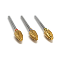 Broca de carburo de titanio premium para uñas, cono grande, corte recto, para eliminación rápida de esmalte en gel, brocas de carburo para taladro de uñas 3/32"