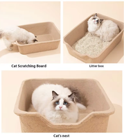 Bac à litière biodégradable extra large pour chat, papier jetable anti-éclaboussures PP, toilette ouverte pour chat, nettoyage facile et désodorisant pour animaux de compagnie