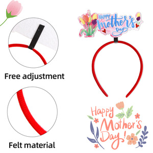 Fascia per capelli rotonda con ghirlanda per la festa della <span class=keywords><strong>mamma</strong></span>, accessori per capelli I Love Mom - Product Image 4