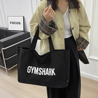Canvas-Handtasche GYMSHARK-Print Damenhandtaschen Sommer Gym-Tragetasche Casual Reise-Einkaufstasche Tägliche Pendler-Schultertasche