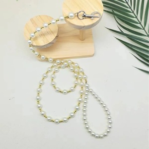 Laisse pour animaux de compagnie en perles colorées, blanc cassé, pour petits chiens, ceinture de traction ornée de bijoux - Product Image 2