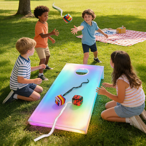 Planche de jeu de Cornhole LED RGBW à changement de couleur avec télécommande, rechargeable, étanche IP65, lumineuse, pour mariages, bars et fêtes - Product Image 2
