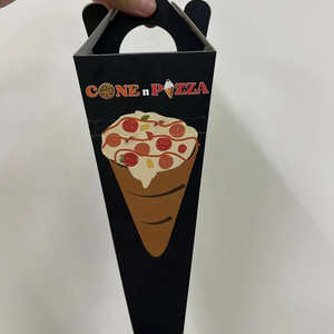Boîte à <span class=keywords><strong>pizza</strong></span> personnalisée en forme de cône, boîte à emporter, boîte en papier portable, logo imprimé, boîte à popcorn et frites, emballage alimentaire résistant à la graisse, boîte jetable - Product Image 1