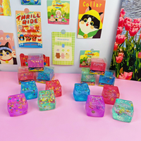 Coffret de blocs de simulation en forme de cube de glace en maltose, thème fruits ou océan, jouet anti-stress extensible et compressible