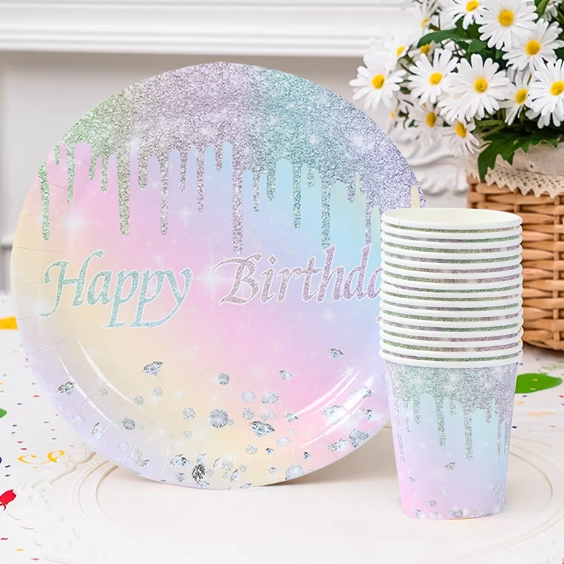 ZEPIQOR Valentinstag Geschirr Set - 24 Teller + 24 Servietten Love Theme