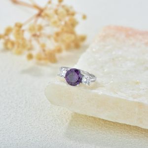 महिलाओं के लिए डेलॉच 925 स्टर्लिंग सिल्वर जिरकॉन रिंग वास्तविक राउंड कट ज़िरकोनिया जेम्स्टोन गहने प्रेमी जन्मदिन के लिए सुंदर उपहार - Product Image 4