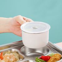 Boîte à lunch bento pour enfants en acier inoxydable 18/0 avec couverts, logo personnalisé, dessin animé, 4 compartiments, école, bureau