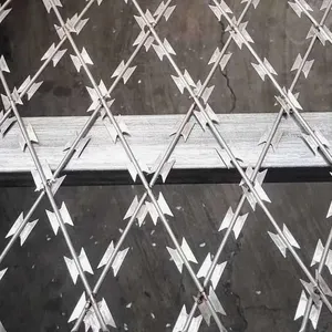 Panneaux de treillis soudés de sécurité utilisés barrière de fil de rasoir clôture de vue claire