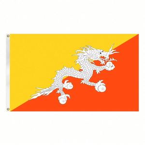 ธงชาติบูตานขนาด 3x5 ฟุต ทำจากโพลีเอสเตอร์ ราคาถูก พร้อมห่วงร้อยสายสองอัน - Product Image 1