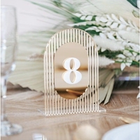 Support de numéros de table personnalisé en acrylique double face, élégant et miroir, pour événements et mariages - Prix de gros