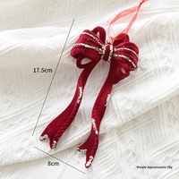 NUCHI - Nouvelle cloche de renne rouge floquée en plastique pour sapin de Noël, fabriquée en Chine