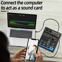 Console audio numérique mini portable OEM M4 professionnelle 4 canaux pour enregistrement en direct sur ordinateur et DJ
