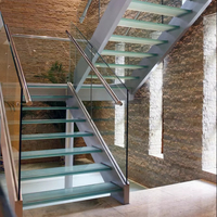 Plancher d'escalier en acier Tanlong pour escaliers intérieurs, garde-corps d'escalier en verre