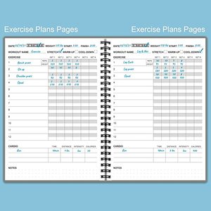 Diario de bienestar mensual <span class=keywords><strong>semanal</strong></span> personalizado para hombres, <span class=keywords><strong>planificador</strong></span> de felicidad con seguimiento de comidas personalizado, caja de tamaño A5, puntadas de sillín - Product Image 2