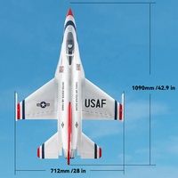 Nouveau FMS Hobby Avion Télécommande RC Jet Fighter EPO 6CH 2.4G EDF 64mm F16 Fighting Falcon Brushless Motor 40A ESC PNP