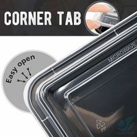 Boîte à lunch en plastique à compartiment unique, réutilisable, compatible micro-ondes, congélateur et lave-vaisselle, pour la préparation des repas