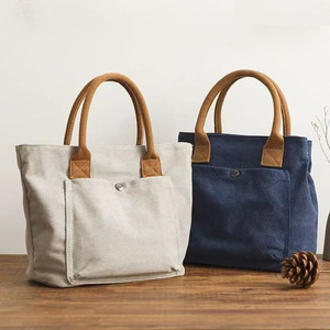 Sac en toile pour <span class=keywords><strong>femme</strong></span>, sac à bandoulière, sac d'école pour étudiant, grande capacité, résistant à l'usure, sac en toile pour le travail quotidien - Product Image 1