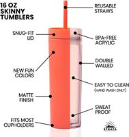 Gobelet isotherme sous vide en plastique PC coloré, fin, à double paroi, réutilisable, écologique, pour cadeaux sportifs, vente en gros d'usine