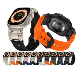 IVANHOE <span class=keywords><strong>Correa</strong></span> Resistente para <span class=keywords><strong>Apple</strong></span> <span class=keywords><strong>Watch</strong></span> Ultra 2 Band 49 45 <span class=keywords><strong>44</strong></span> 45 <span class=keywords><strong>mm</strong></span> Pulsera de Metal + Silicona <span class=keywords><strong>Correa</strong></span> IWatch Series 9 6 5 4 7 8 SE - Product Image 1