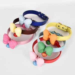 Collier pour animaux de compagnie avec nœud et clochette, en cuir PU réglable, pour chiens et chats de petite et moyenne taille - Product Image 4