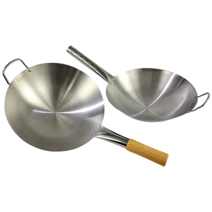 사용자 정의 로고 조리기구 세트 가스 밥솥 201 가정용 레스토랑을위한 나무 손잡이와 스테인레스 스틸 냄비 팬 - Product Image 3