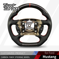 Volante de Fibra de Carbono Personalizado para SVT Focus Mustang 2000-2004 GT Shelby F150 1994-2003 con Pantalla LED y Calefacción