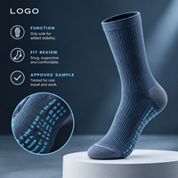 Chaussettes de compression de voyage pour mollets, bleu marine, compression graduée, soutien sportif pour mollets, production en gros, évaluation des motifs, calibrage des tailles