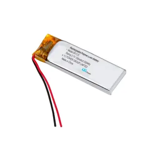 Batería de polímero de litio ultradelgada, 0,5mm, 501235, 150mAh, recargable, para dispositivos portátiles