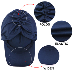 Prix d'usine – <span class=keywords><strong>Turban</strong></span> hijab musulman pour <span class=keywords><strong>femme</strong></span> avec casquette de baseball, foulard pare-soleil extérieur, couleur unie, en polyester élastique - Product Image 6