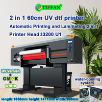 Impresora UV DTF A1 I3200 AB A/B de 60 cm con laminador, rollo de película metálica dorada de 60 cm para pegatinas con pegamento, máquina de impresión.