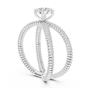 Bague en argent avec diamant pour femme, bijoux élégants et brillants, parfaits pour les mariages, les fiançailles, les fêtes, les anniversaires, cadeau raffiné - Product Image 1