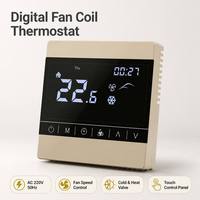 Termostato Inteligente WiFi para Fan Coil, Termostato Digital LCD, Controlador de Temperatura Modbus RS485 BACnet, Termostato de Habitación, Bomba de Calor HVAC