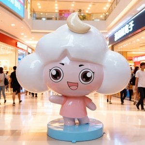 รูปปั้นแมวกวักญี่ปุ่นขนาดใหญ่ CS183 ทำจากพลาสติกเสริมแรง FRP สำหรับตกแต่งภายในล็อบบี้โรงแรม สำนักงาน อาคาร ธนาคาร ห้างสรรพสินค้า - Product Image 2