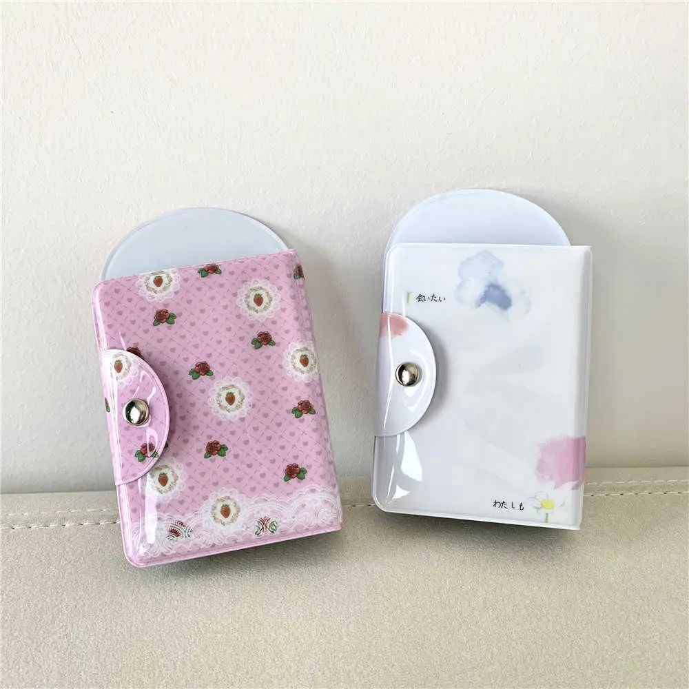 Sharkbang Mới Đến Kawaii 3 Inch Bưu Thiếp Album 20Pcs Tay Áo Dâu Tây Bánh Lưu Trữ Thẻ Túi Thần Tượng Thẻ Thu Thập Tổ Chức