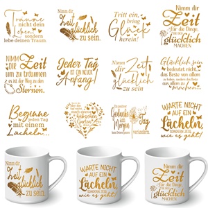 Autocollants en vinyle imperméables pour bouteilles/tasses avec citations inspirantes (amour, <span class=keywords><strong>bonheur</strong></span>, anniversaire, <span class=keywords><strong>gratitude</strong></span>), motifs de cœurs, fleurs et feuilles - Product Image 1