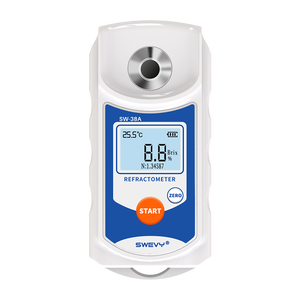 مقياس انكسار رقمي LCD طراز SW38A لقياس نسبة السكر في عصير الفواكه والمشروبات مع تعويض درجة الحرارة التلقائي، نطاق القياس 0-38% - Product Image 1