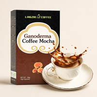 Café instantané Mocha au Ganoderma AMZ Factory Direct, mélange de café amer sans sucre, 168g, 12 sachets, champignon Reishi de qualité supérieure
