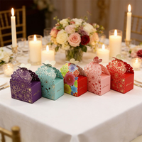 Boîte à dragées en papier ajourée pour mariage, avec décoration papillon 3D, mini-boîtes cadeaux, vente chaude