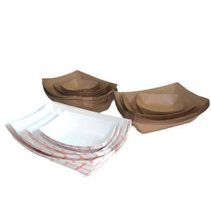 卸売り印刷特注使い捨て紙箱オイルプルーフフライドポテトスナックトレイ食品包装ボートトレイ - Product Image 6