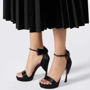Women's Open <b>Toe</b> Satin Super High <b>Heel</b> Platform Sandals for Summer Night Club Dance - Product Image 1