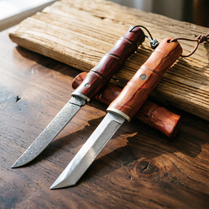 Vente directe d'usine, couteau de défense à lame fixe en acier damas de haute qualité, manche en bois, couteau de chasse rétro créatif, nouveau modèle - Product Image 2