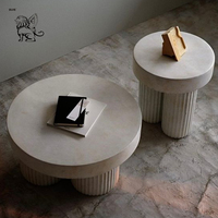 BLVE Modern Home Designs Tables basses en marbre vert Salon Table basse à base de boule en pierre naturelle