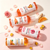 UUKKG Huile Corporelle Portable 100ml Personnalisable à la Formule Sur Mesure, Huile de Massage Éclaircissante au Curcuma, Vitamine C, Noix de Coco et Rose, Vente en Gros