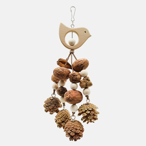 Игрушка для жевания для средних попугаев, украшение для клетки, в форме шишки, однотонная, подвесная, для игр и развлечений, для использования в помещении и на улице, для праздников и повседневного использования - Product Image 1