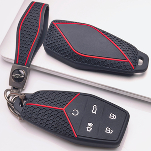 Coque de clé en silicone avec cordon de sécurité à mousqueton, qualité supérieure, anti-rayures, élégante, pour <span class=keywords><strong>MG</strong></span> <span class=keywords><strong>Motor</strong></span> MG3 MG4 MG5 MG6 ZS ZST HS <span class=keywords><strong>EHS</strong></span> - Product Image 1