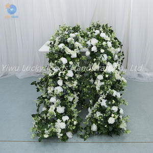 LFB1832 Luckygoods U Shape Green Leave White Rose Flower Artificial Flower Arch <span class=keywords><strong>pour</strong></span> la décoration de <span class=keywords><strong>mariage</strong></span> - Product Image 2