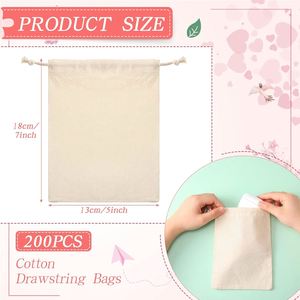 Custom Logo Printed Recyclable Muslin Cotton Shoe Clothes Shopping Bag Luxury Drawstring Gift Handbag <b>Purse</b> Customizable <b>Sizes</b> - Product Image 6